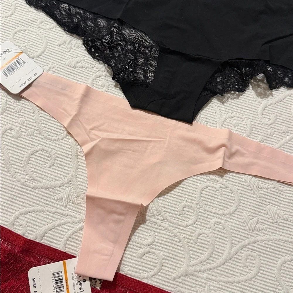 Free People Intimately Lace Panties. THREE PAIR. NWT Size Small